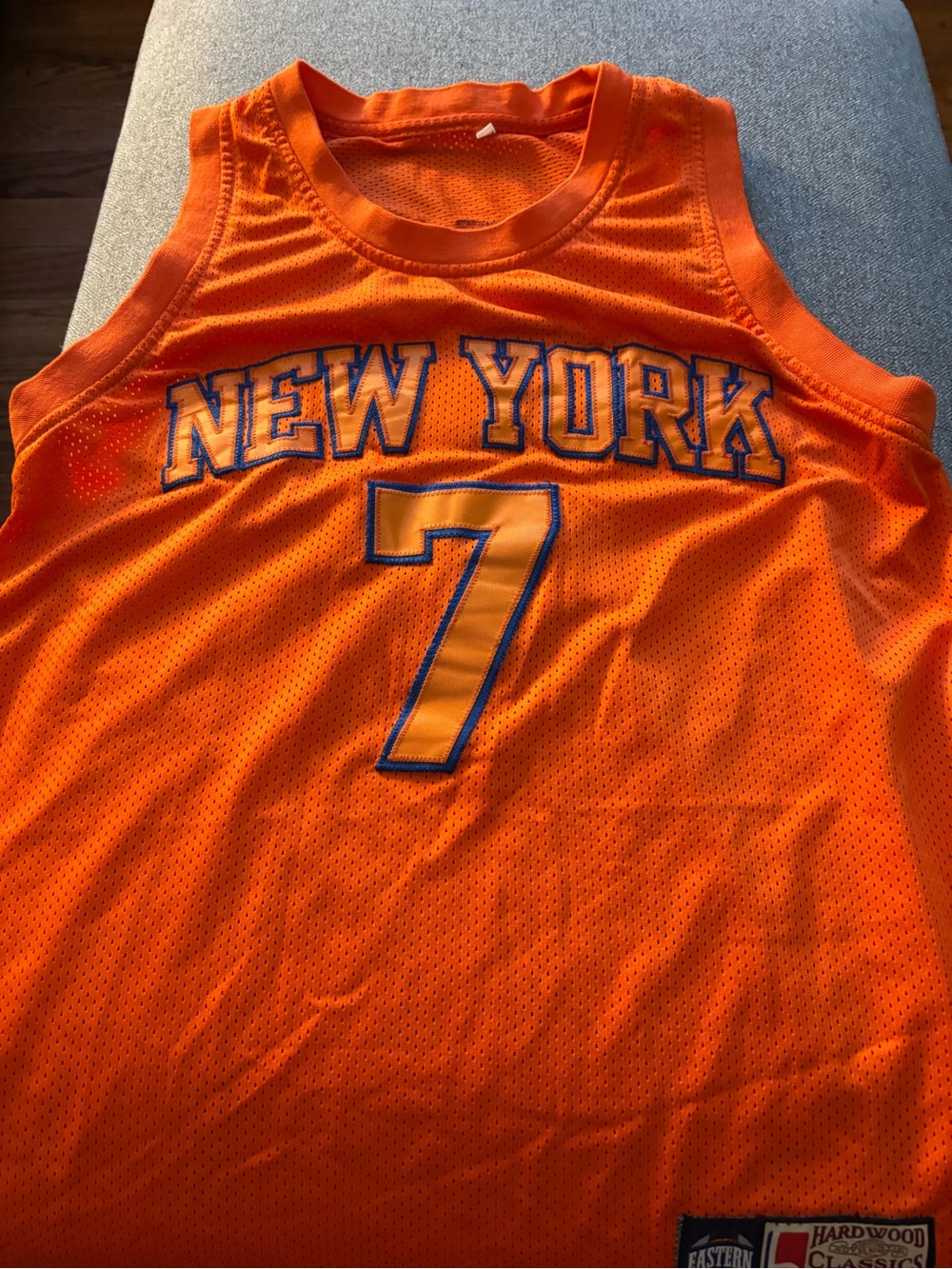 Eastern Mountain Sports Orange Mesh 'New York' Basketball Jersey - No. 7